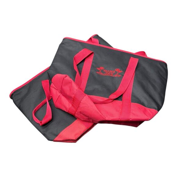 Trader Joe's Handbags - Trader Joes Black Red Extra Large Reusable Insulated Bag Lot Of 2